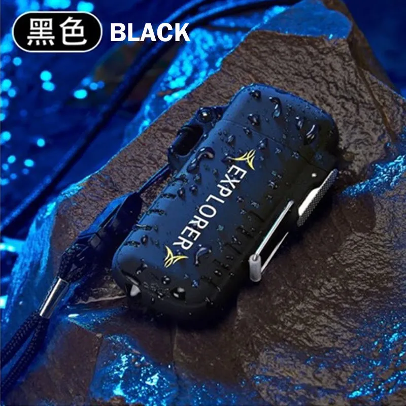 Explorer Rechargeable USB Lighter Waterproof Dual Arc Outdoor Camping Light Fire Portable Durable