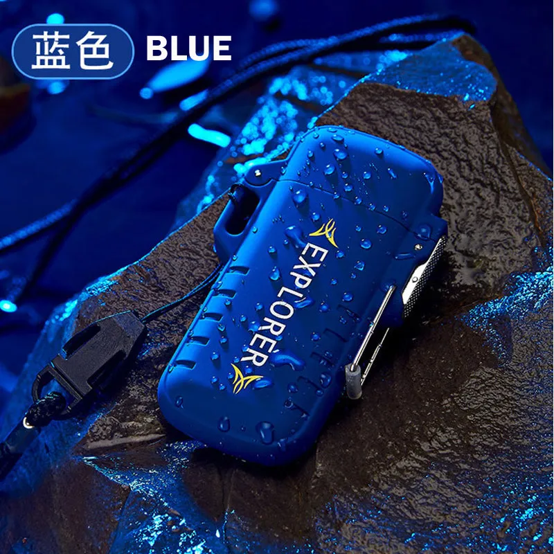 Explorer Rechargeable USB Lighter Waterproof Dual Arc Outdoor Camping Light Fire Portable Durable