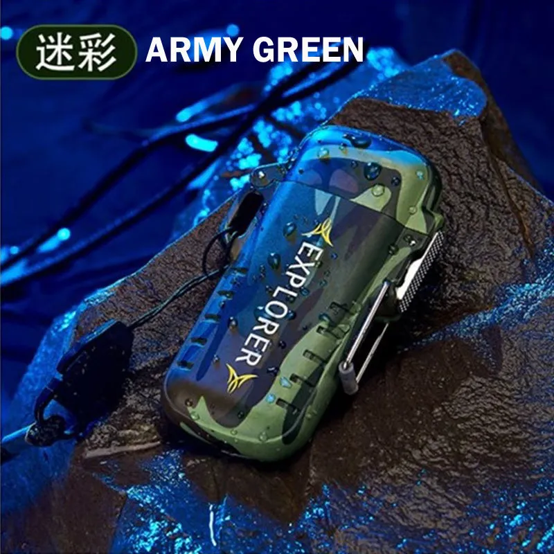 Explorer Rechargeable USB Lighter Waterproof Dual Arc Outdoor Camping Light Fire Portable Durable