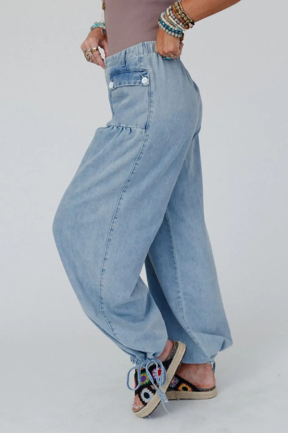 First Things First Wide Leg Jeans - Denim