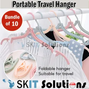 Foldable Travel Hanger Bundle Of 10 Non-slip Portable Clothes Towel Multifunction Closet Organizer