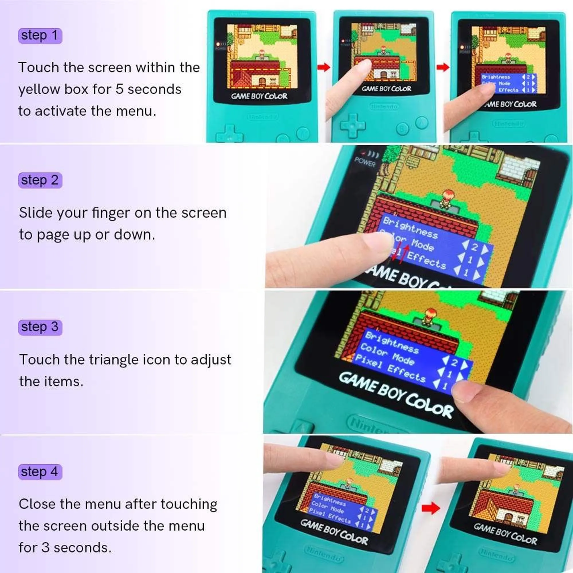 Game Boy Color OLED Backlight Kit with Touch Screen - Hispeedido