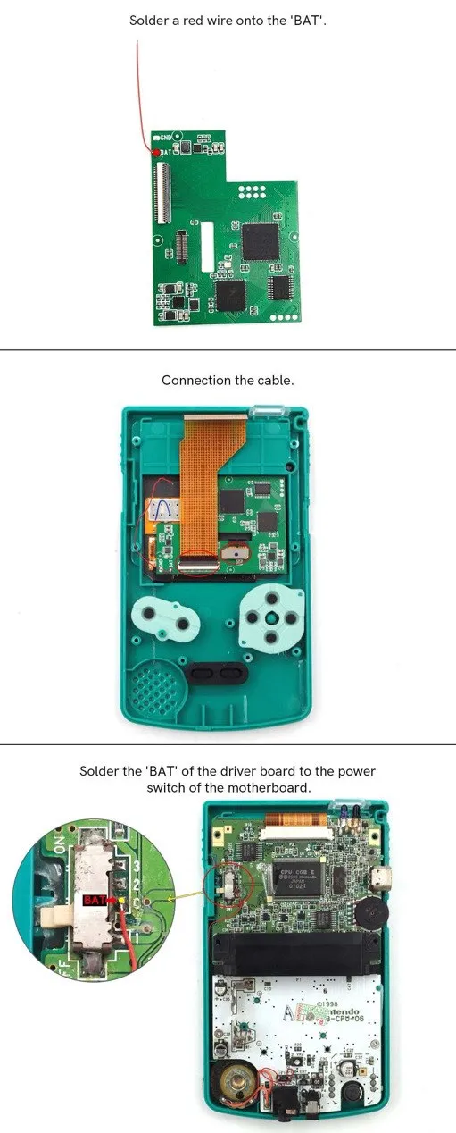 Game Boy Color OLED Backlight Kit with Touch Screen - Hispeedido