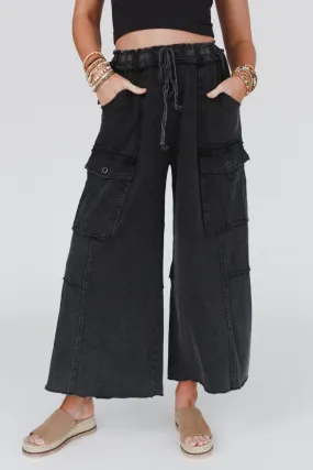 Game On Cargo Wide Leg Pant - Black