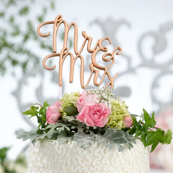Gold or Silver Mr & Mrs Wedding Cake Topper