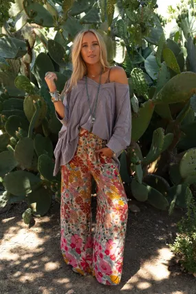 Groovy Gardens Wide Leg Pant - Pink