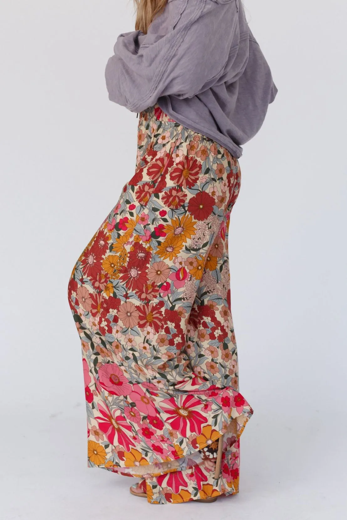 Groovy Gardens Wide Leg Pant - Pink