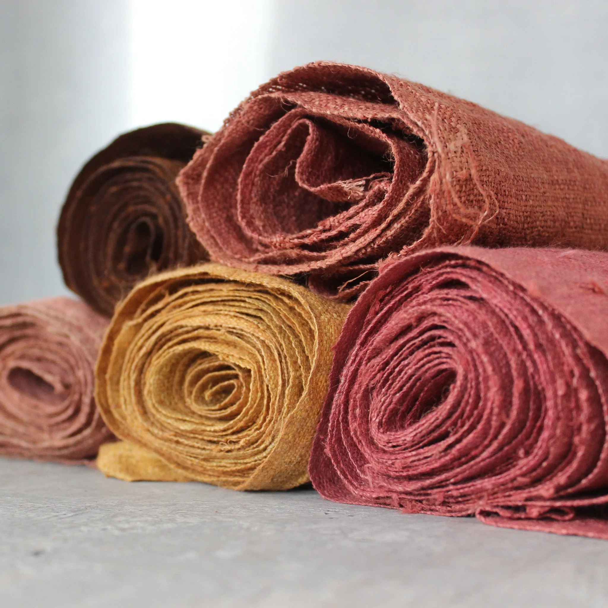 Handwoven Hemp Fabrics : Autumn Colours