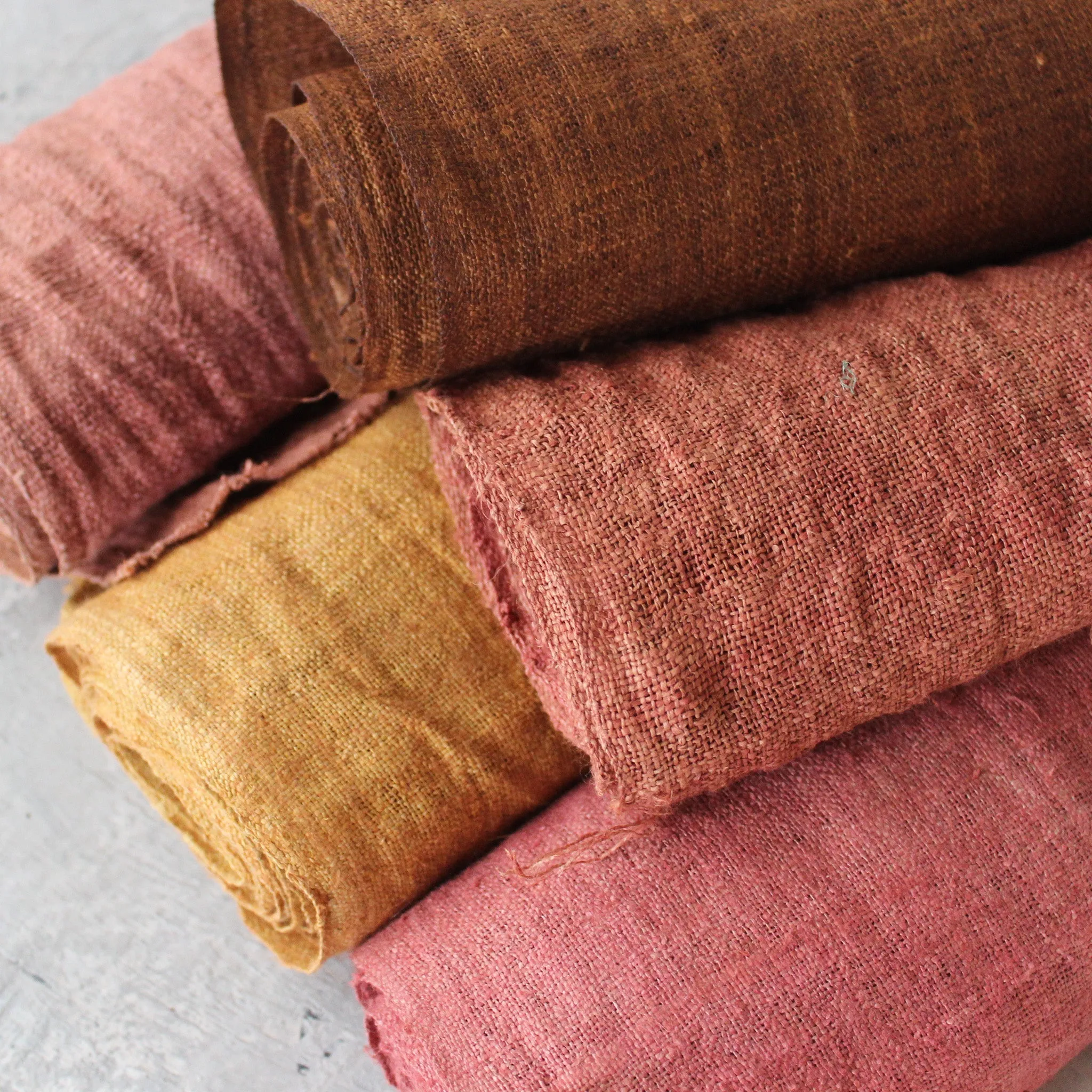 Handwoven Hemp Fabrics : Autumn Colours