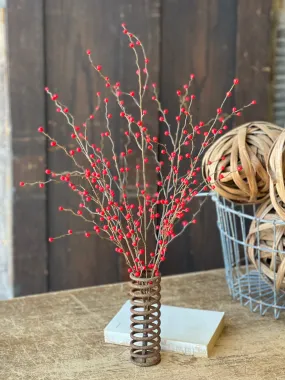 Heart Berries Spray | 24" | Red