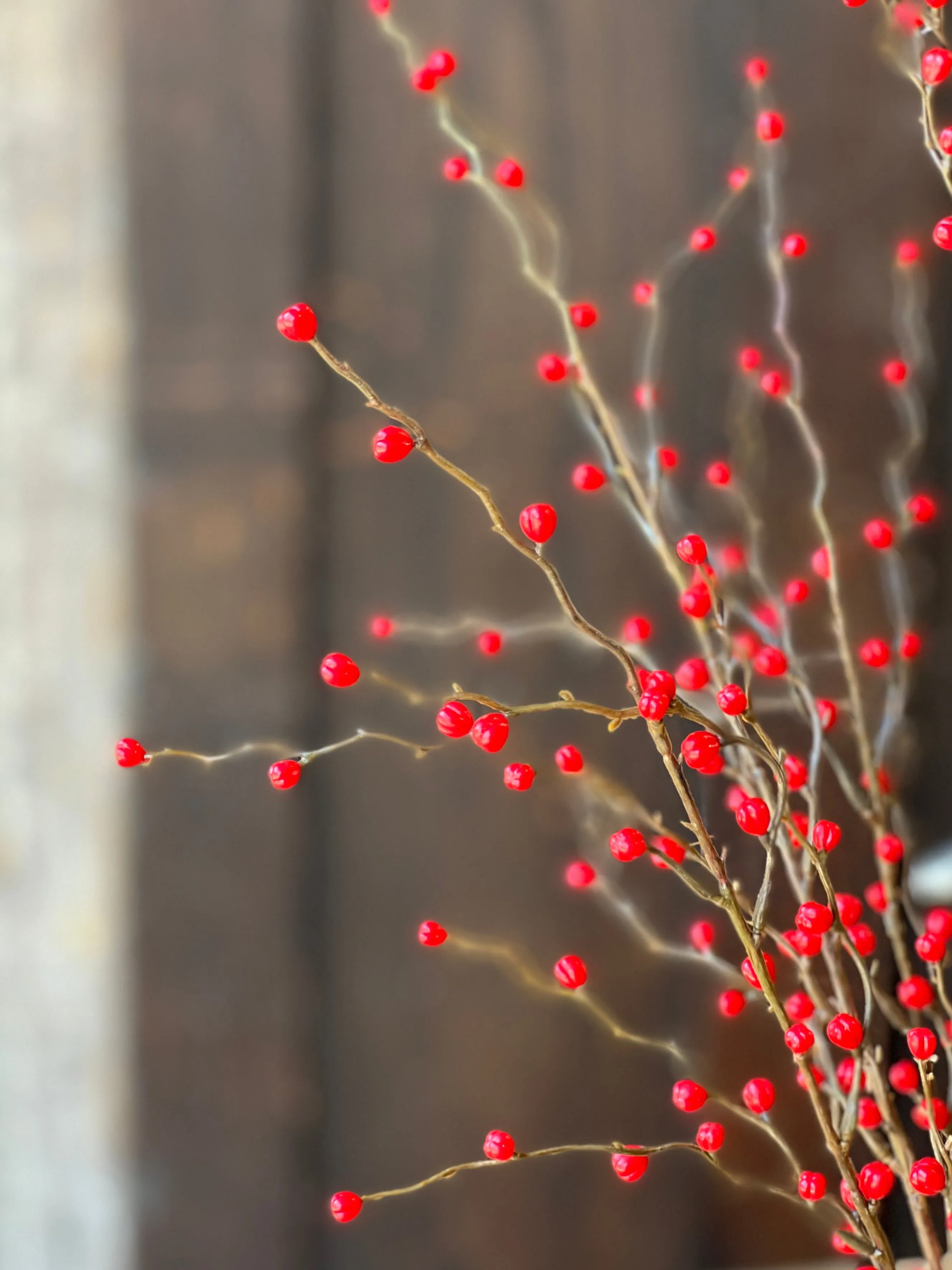 Heart Berries Spray | 24" | Red