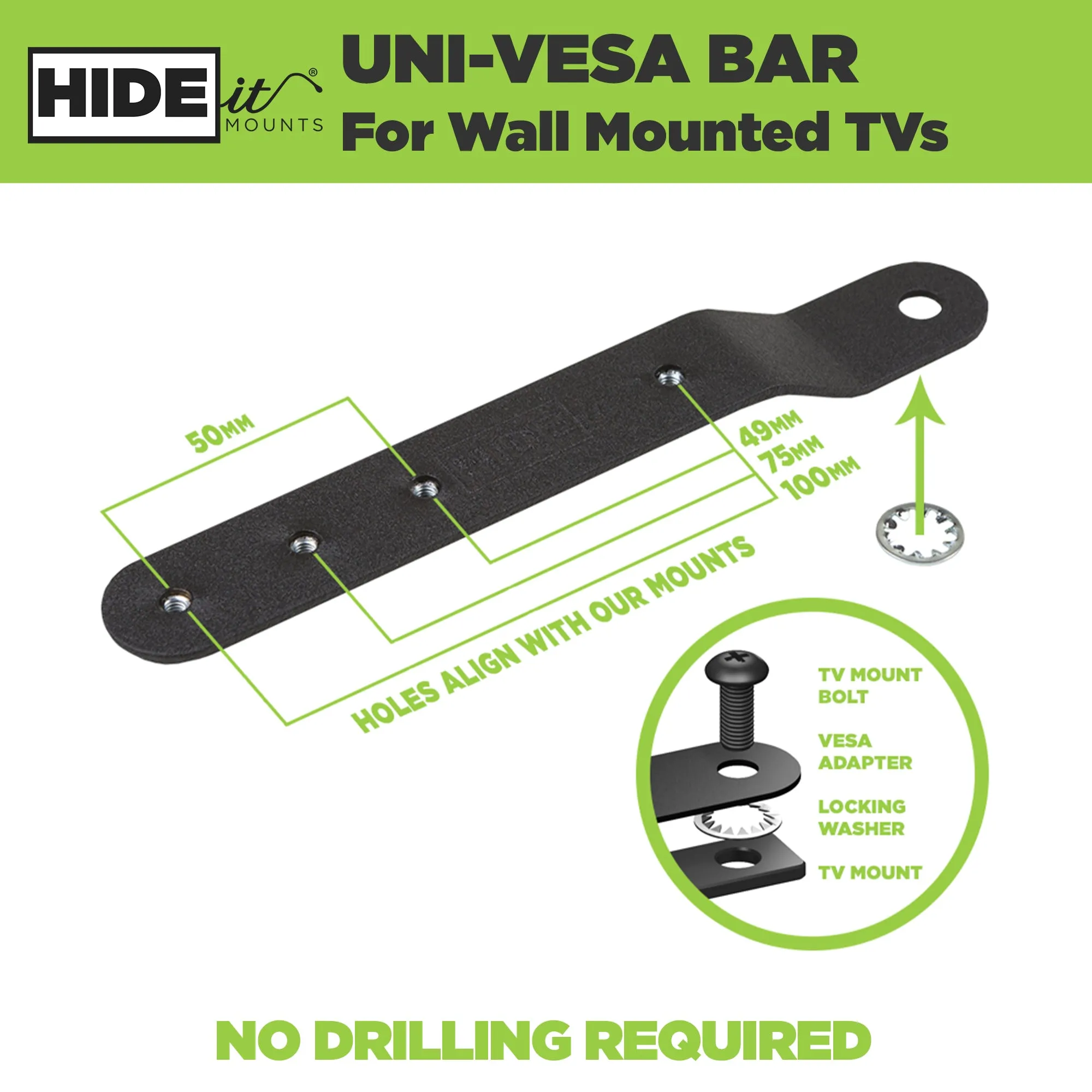 HIDEit Uni-VESA Bar  | VESA Adapter Bracket for HIDEit Mounts