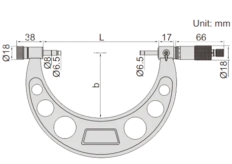 Insize (900-1000MM) Outside Micrometer With Interchangeable Anvils (Long Range) 3206-1000A