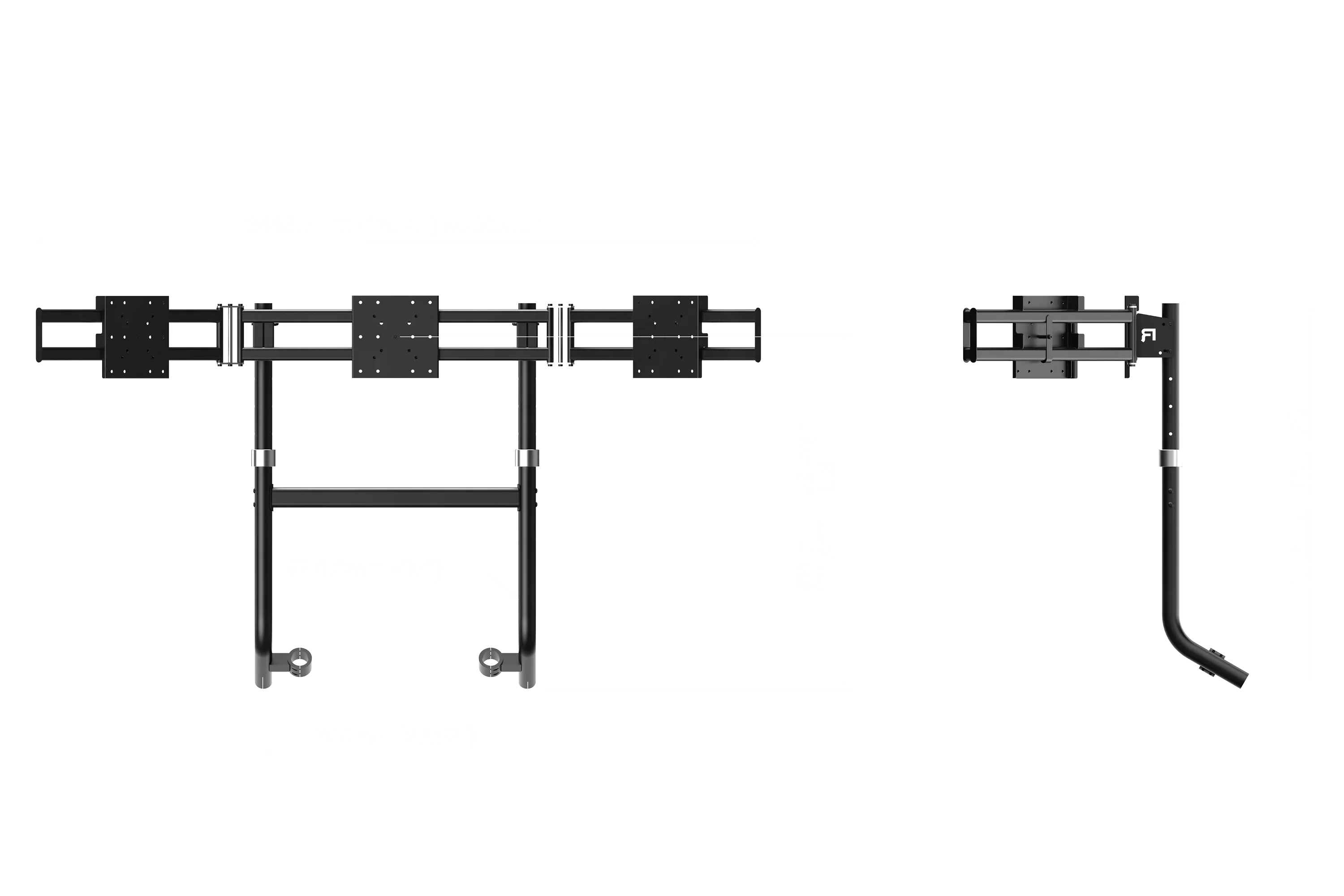 Integrated Triple Monitor Stand for Trak Racer TR8