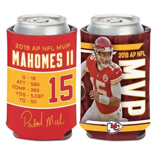 Kansas City Chiefs Patrick Mahomes II #15 2018 AP NFL MVP Stats Can Cooler