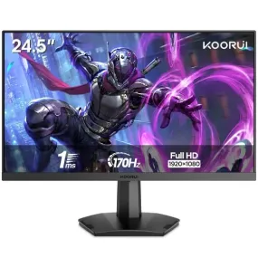 KOORUI 25E3A 24.5 Inch 170Hz Gaming Monitor, Black