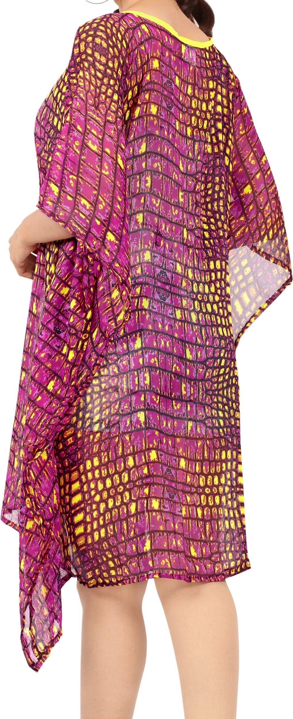 LA LEELA Women Chiffon Bathing Suit Beach Bikini Cover Ups for Swimwear US 16-26W Pink_X913
