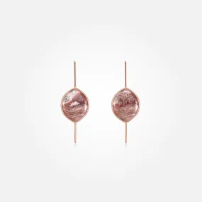 Lace Agate Stone Earrings (Curved)