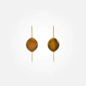 Lava Copper Stone Earrings (Curved)