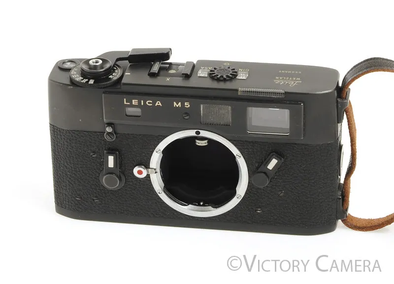 Leica Leitz M5 2 Lug Black 35mm Rangefinder Camera Body -Patch Delam.- [Good]