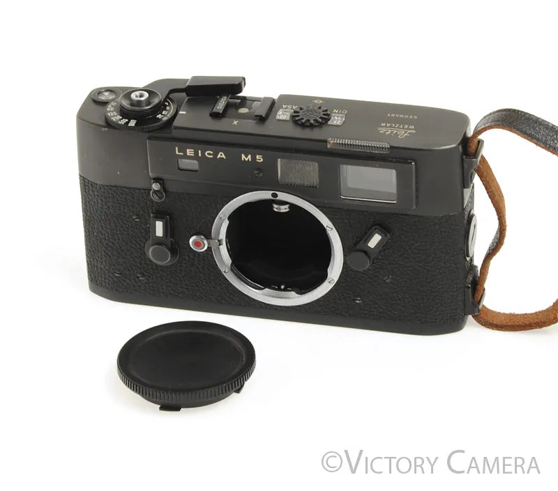 Leica Leitz M5 2 Lug Black 35mm Rangefinder Camera Body -Patch Delam.- [Good]