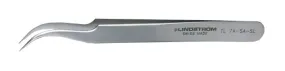 Lindstrom 7-SA-SL Service Level ESD-Safe Stainless Steel Tweezer with Curved, Fine, Pointed Tips