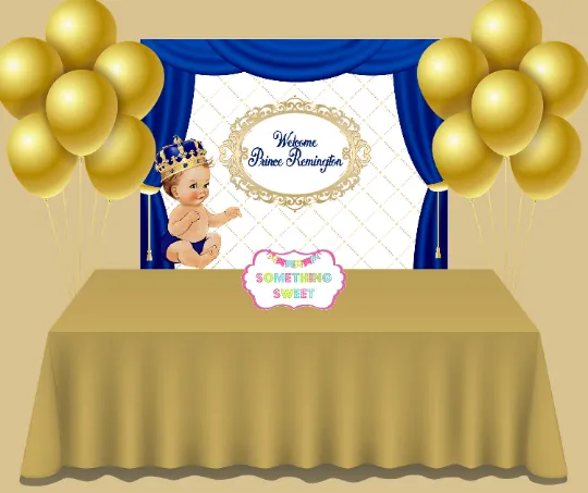 Little Prince Birthday Party Backdrop - FREE SHIPPING