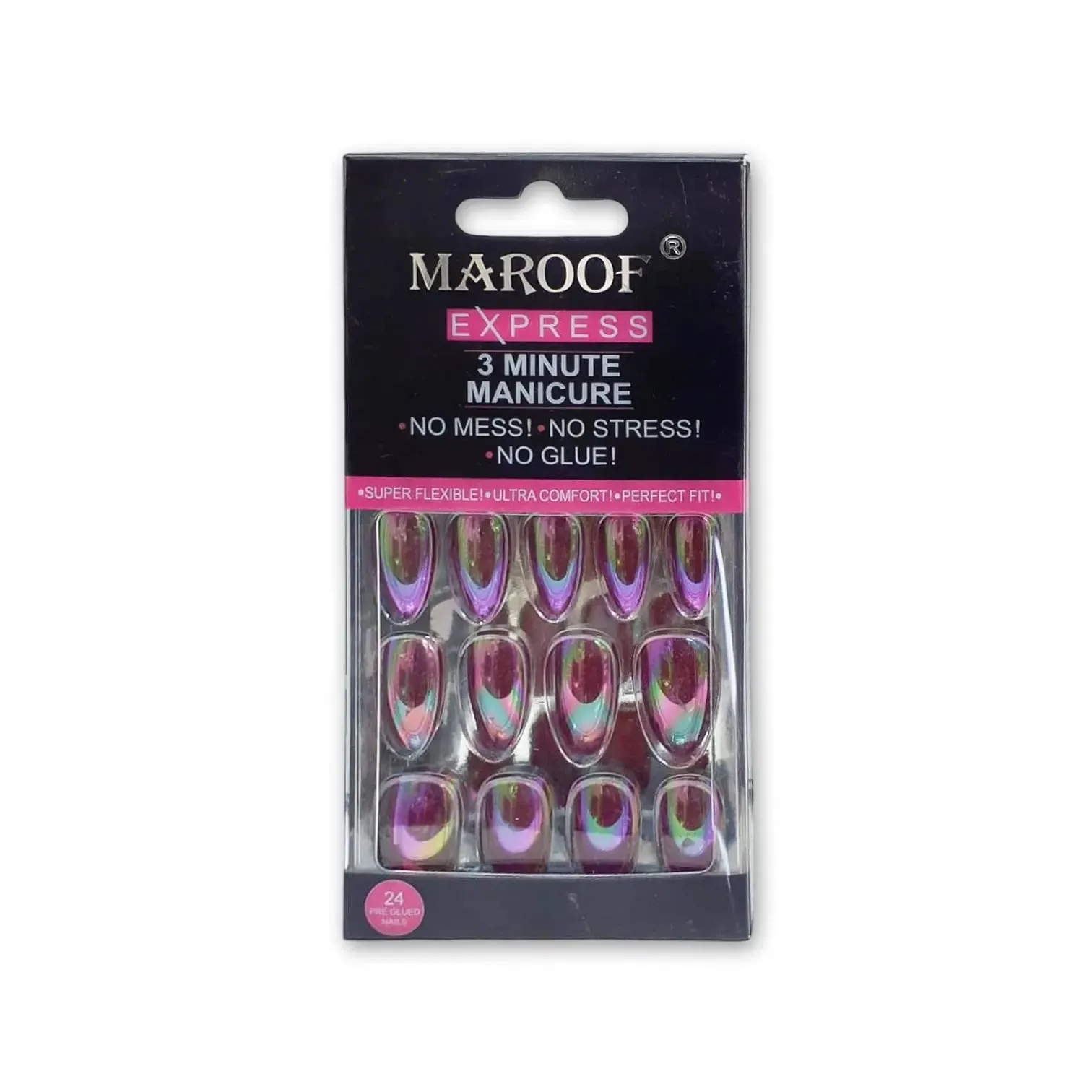 Maroof Express 3 Minute Manicure Curved Nails 24pcs