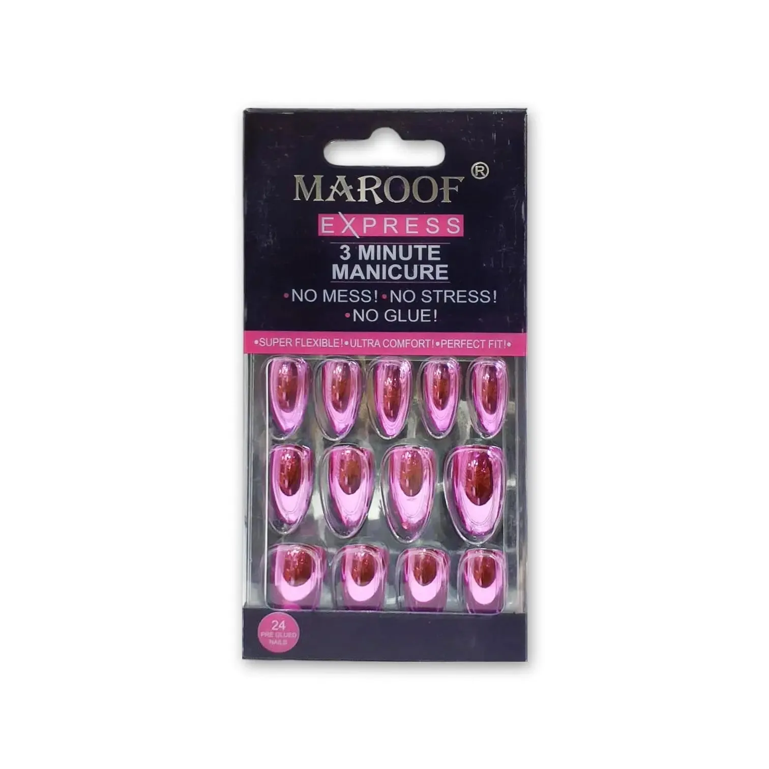 Maroof Express 3 Minute Manicure Curved Nails 24pcs