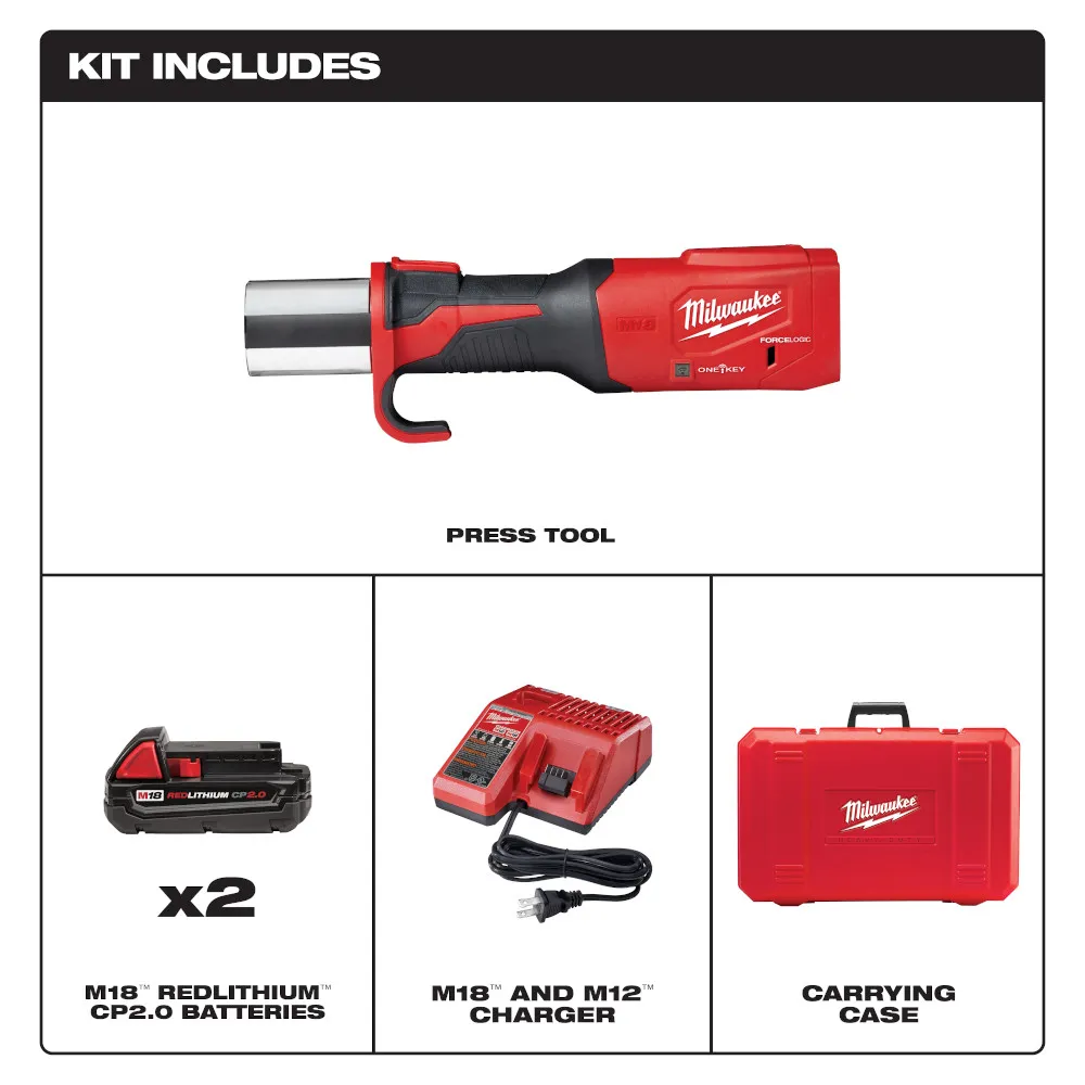 Milwaukee M18 Force 4" Logic Press Tool with One-Key