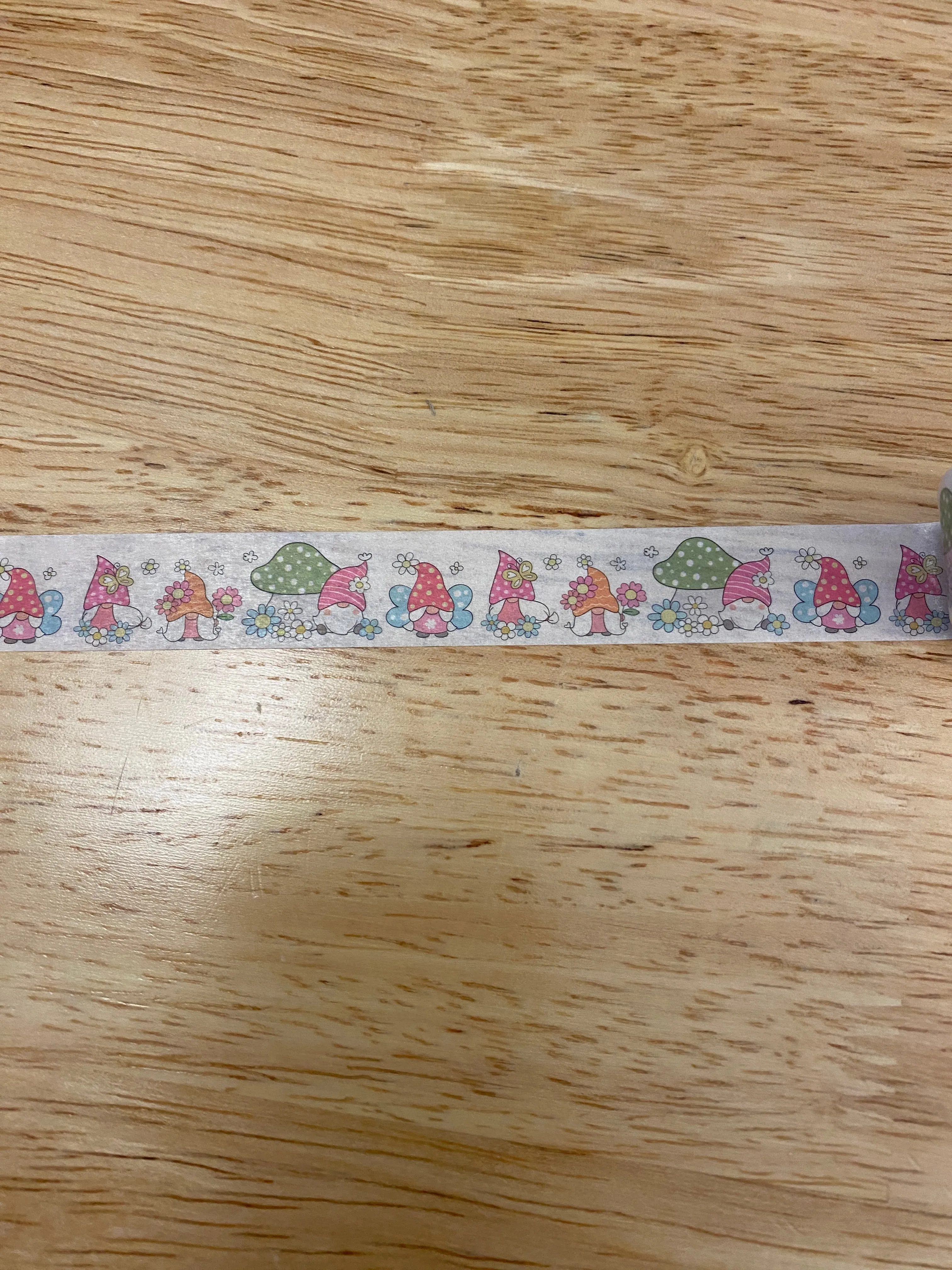 Mushroom Gnomes Washi Tape Big Roll, Gnome with Mushrooms Washi Tape roll, Mushroom washi tape, Cute Gnome Washi Tape