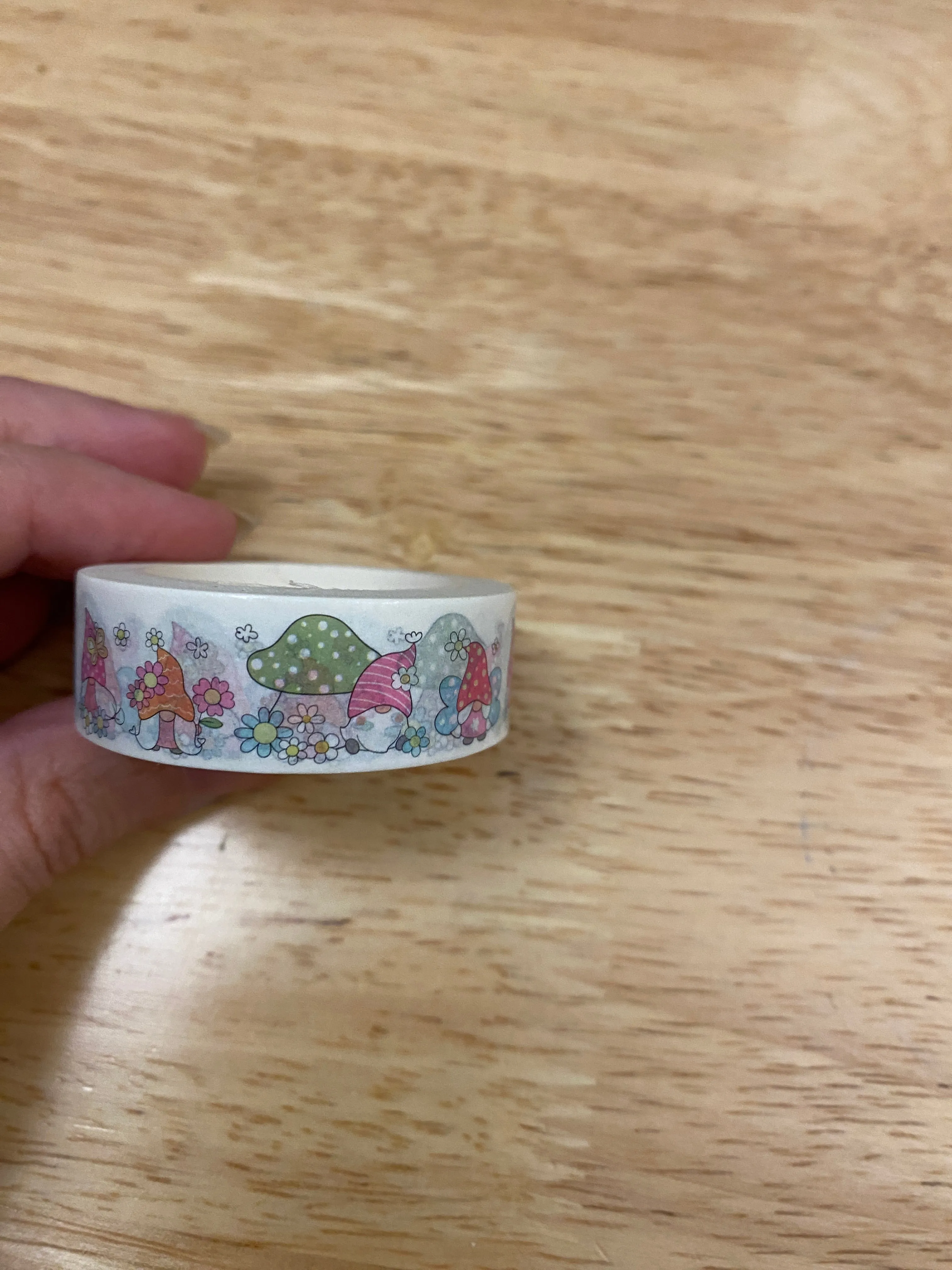 Mushroom Gnomes Washi Tape Big Roll, Gnome with Mushrooms Washi Tape roll, Mushroom washi tape, Cute Gnome Washi Tape