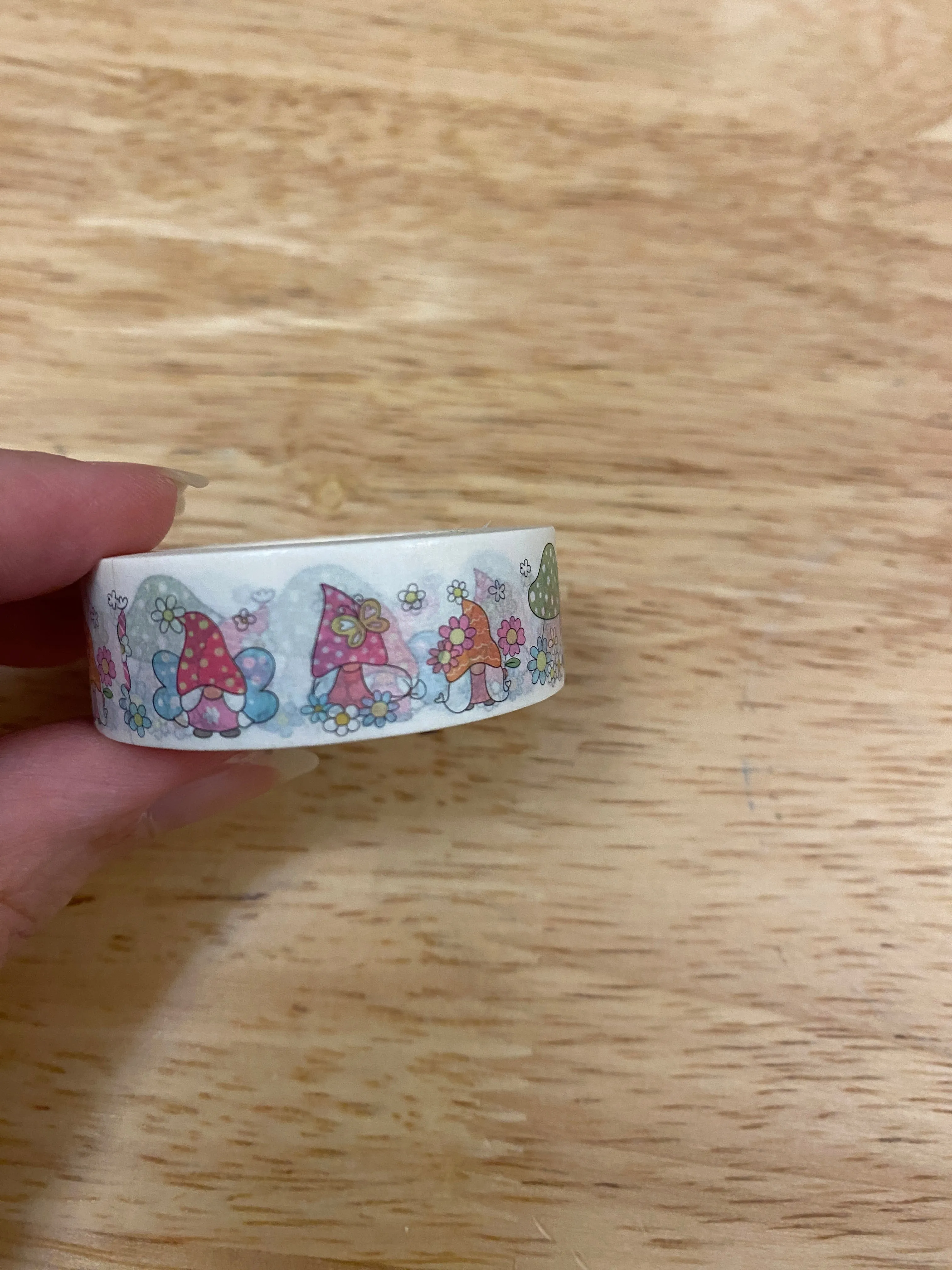 Mushroom Gnomes Washi Tape Big Roll, Gnome with Mushrooms Washi Tape roll, Mushroom washi tape, Cute Gnome Washi Tape