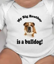 My Big Brother is A Bulldog - Bulldog Gift - Bulldog Baby - Bulldog Gifts - Custom Bulldog Clothing - Personalized Baby Shower Gifts - Baby