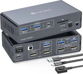 New Retails $170  JCYMELE USB C HDMI Docking Station Dual Monitor for Laptop and Computer(13-in-1) Type C Dock with 2 4K@60Hz 2 HDMI 2.0, 10Gbps USBC   USBA 3.2 Date, 5Gbps USB 3.0 Date and SD/microSD Card Slots