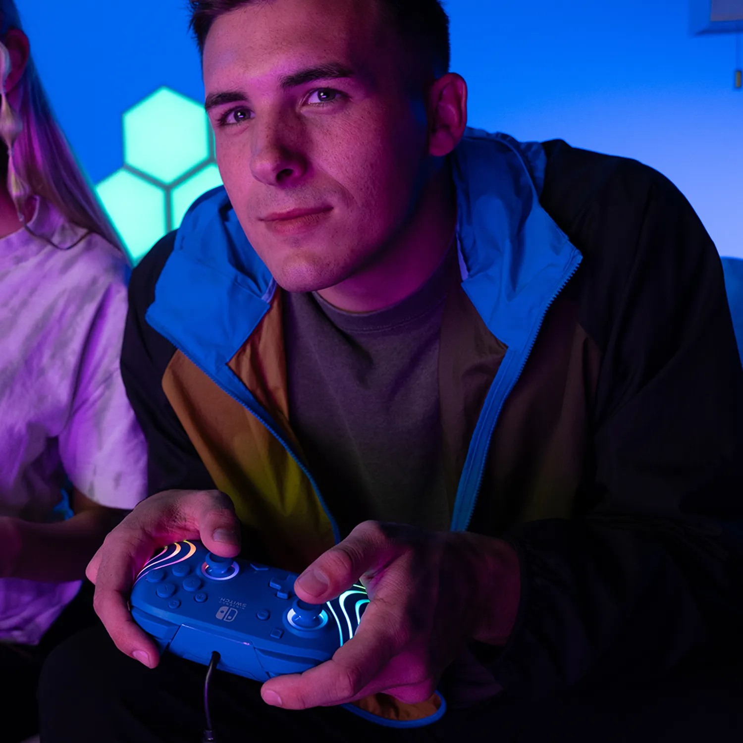 Nintendo Switch Blue Afterglow Wave Wired Controller