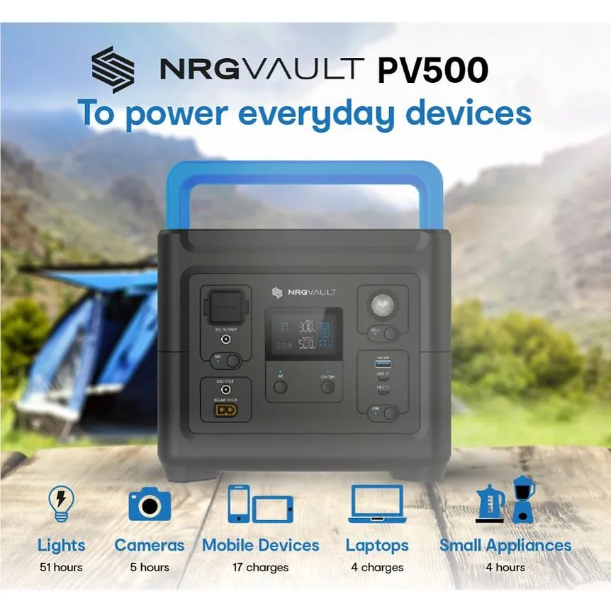 NRG Vault PV500 500W Portable Power Station