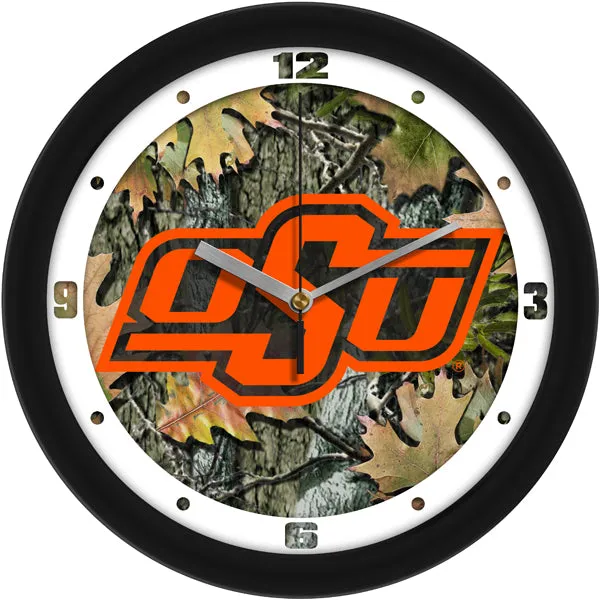 Oklahoma State Wall Clock - Camo