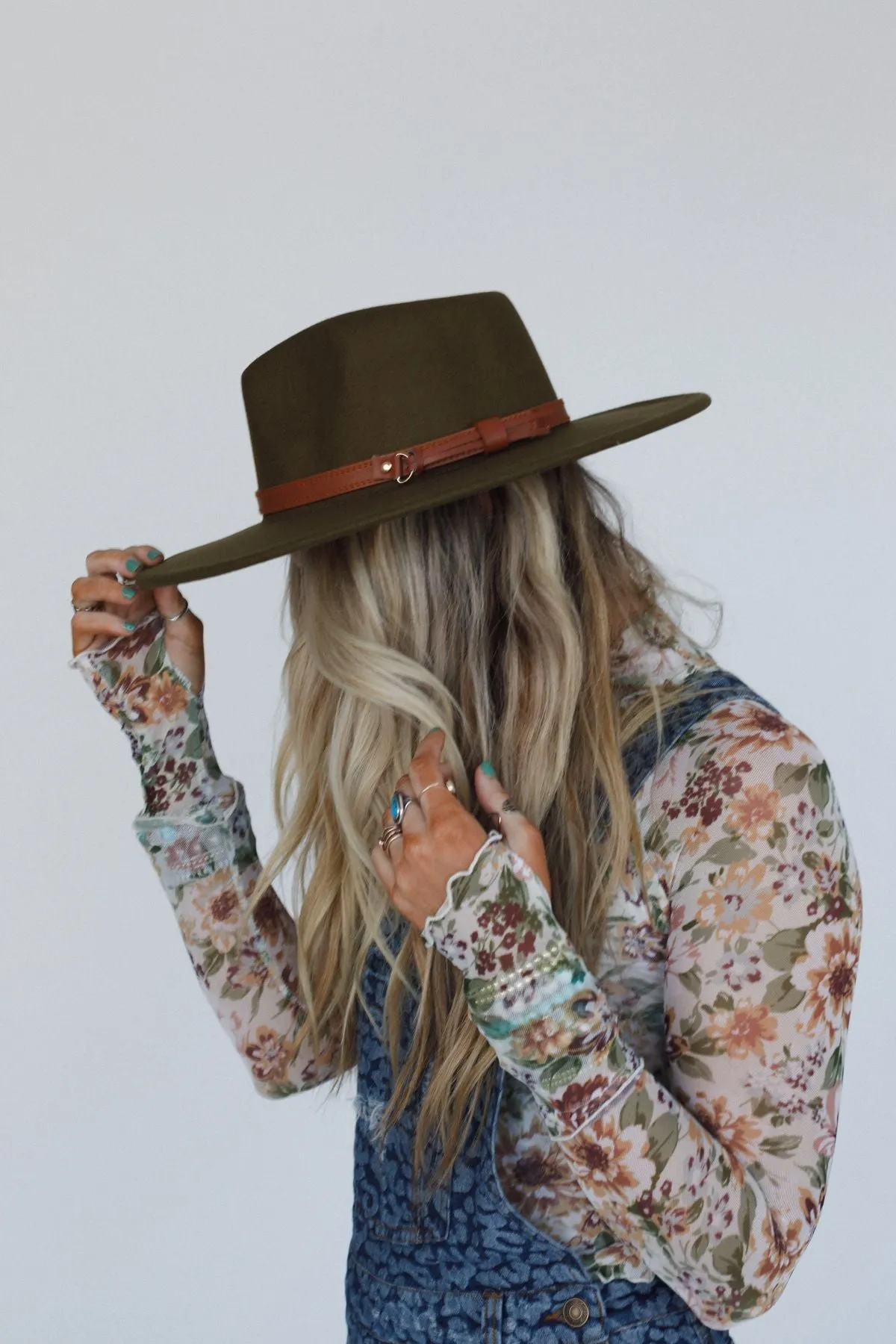 On A Journey Wide Brim Hat - Olive