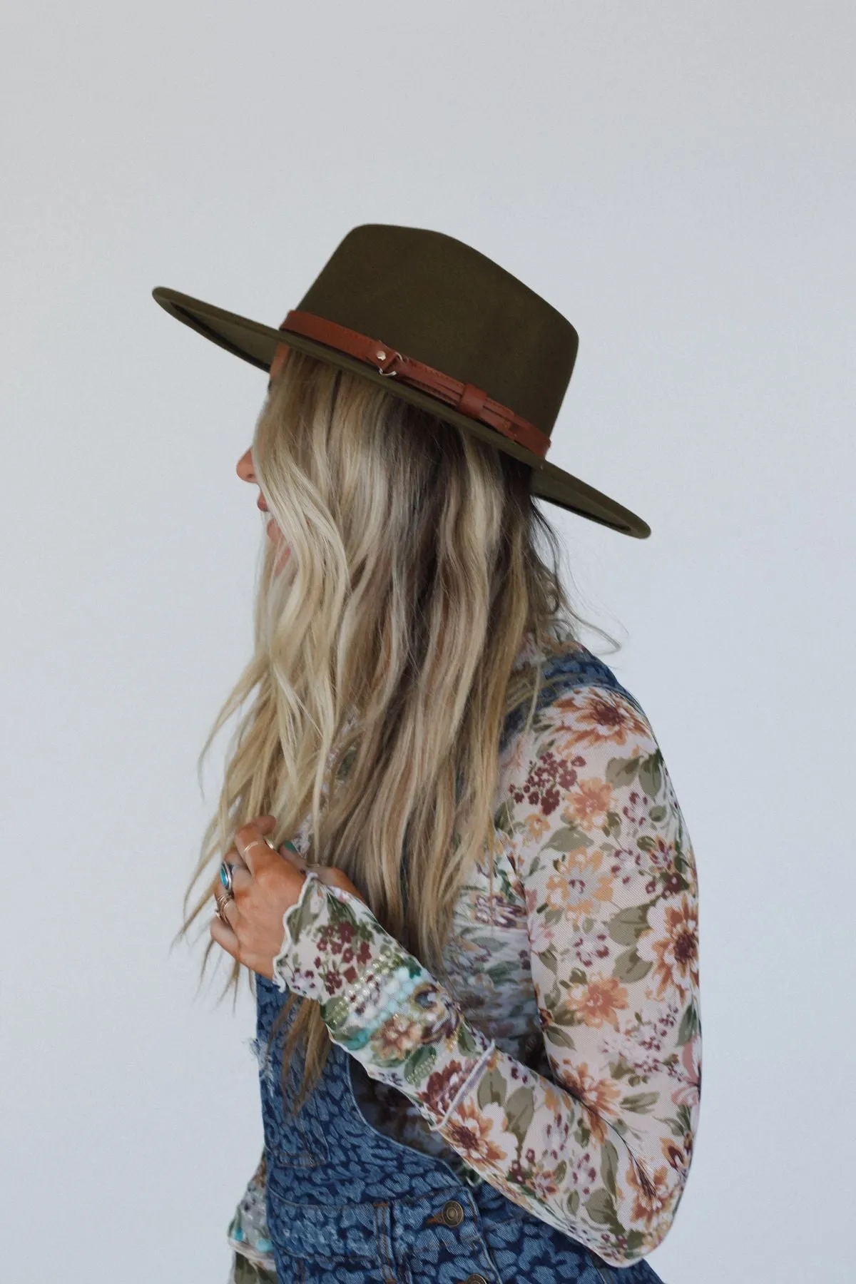 On A Journey Wide Brim Hat - Olive