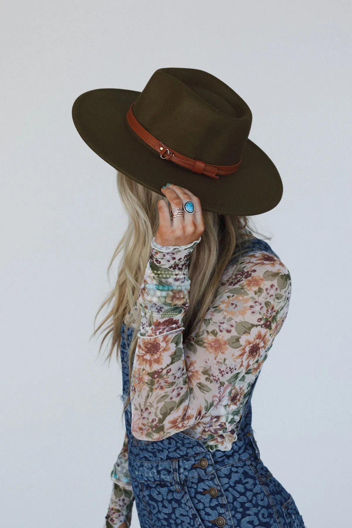On A Journey Wide Brim Hat - Olive