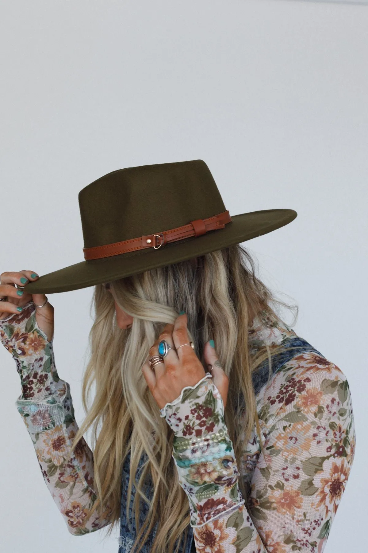 On A Journey Wide Brim Hat - Olive