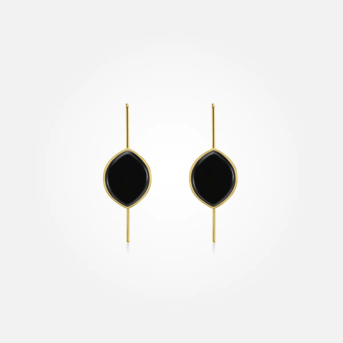 Onyx Stone Earrings (Curved)