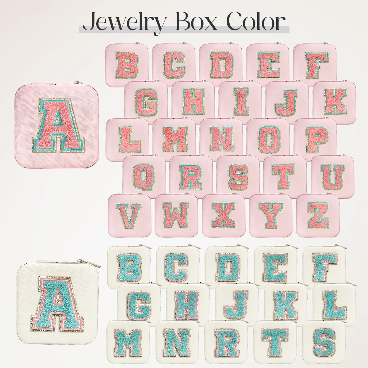 Personalized Jewelry Box, Pink Travel Jewelry Box with Initial H, Small Monogrammed Jewelry Case Organizer for Girls Women Teen Kids, Mini Travel Essentials Gifts for Birthday Christmas