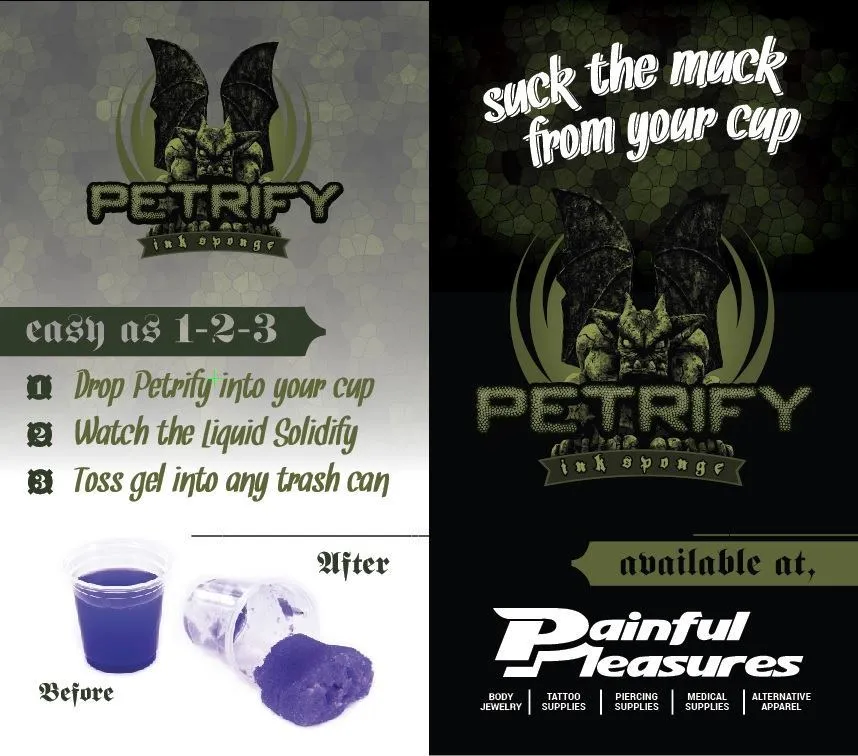 Petrify Ink Sponge — 75 2g Pouches with Glass Sundry Jar