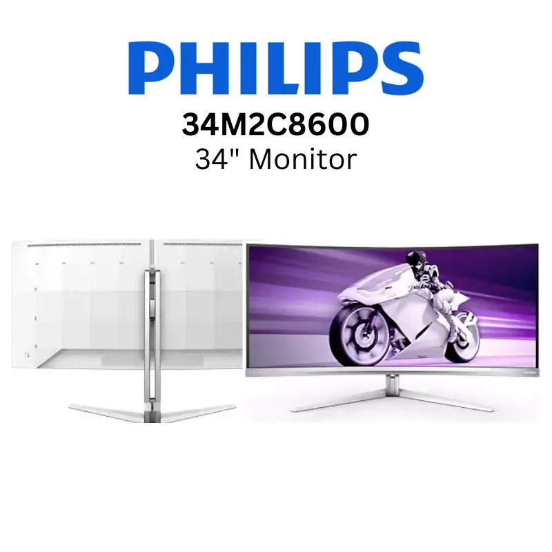 Philips 34M2C8600 34" QD OLED Panel 3440 x 1440 DP 175Hz EVNIA Curved Gaming Monitor / 0.03 ms / HDMI /DP 1.4