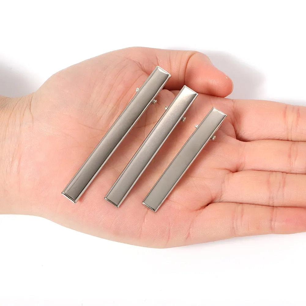 Pinzas de cocodrilo de Metal para el pelo, accesorios para joyería, herramientas de estilo para el cabello, 30mm/40mm/45mm/55mm/65mm/75mm/100mm, 50/20 Uds.