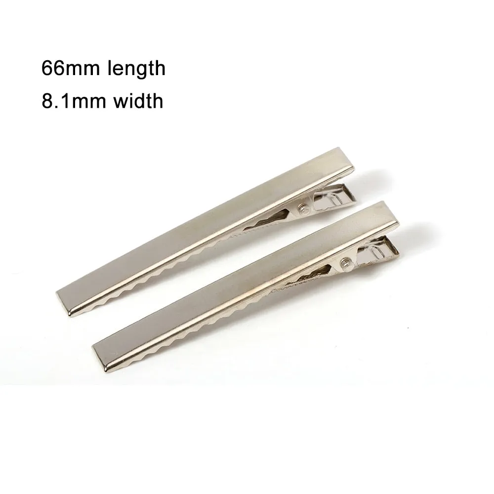 Pinzas de cocodrilo de Metal para el pelo, accesorios para joyería, herramientas de estilo para el cabello, 30mm/40mm/45mm/55mm/65mm/75mm/100mm, 50/20 Uds.