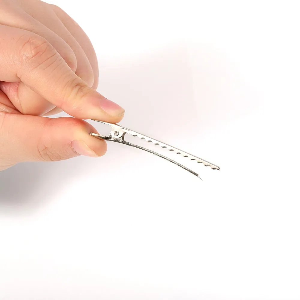 Pinzas de cocodrilo de Metal para el pelo, accesorios para joyería, herramientas de estilo para el cabello, 30mm/40mm/45mm/55mm/65mm/75mm/100mm, 50/20 Uds.
