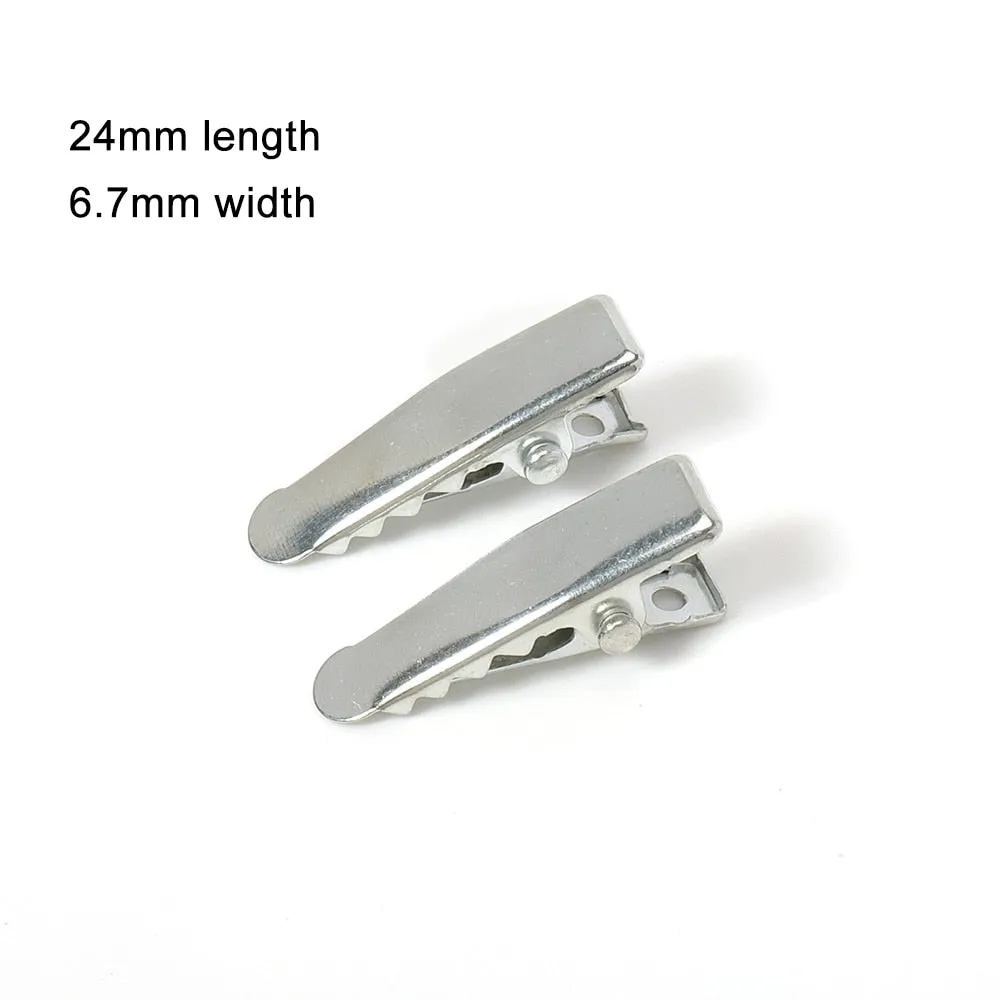 Pinzas de cocodrilo de Metal para el pelo, accesorios para joyería, herramientas de estilo para el cabello, 30mm/40mm/45mm/55mm/65mm/75mm/100mm, 50/20 Uds.